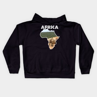 African Wildlife Continent Elephant Herd Kids Hoodie